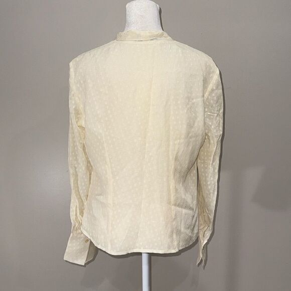 Anne Klein Silk Long Sleeve Neck Tie Blouse Size 8P - Picture 2 of 5